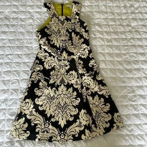 Robert Rodriguez Black and Cream Patterned Dress